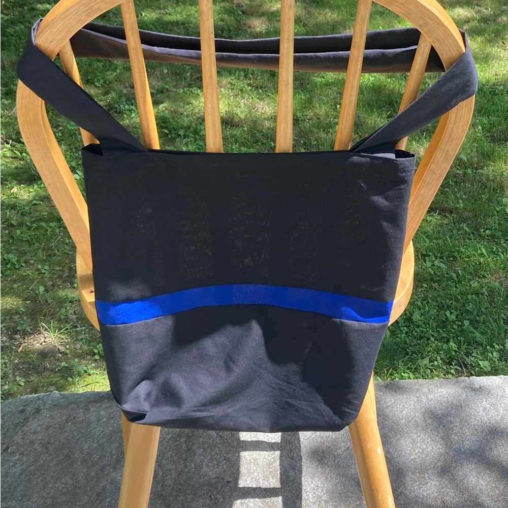 Police Policeman Policewoman Thin Blue Line Bag Reusable Black Tote Cop Officer